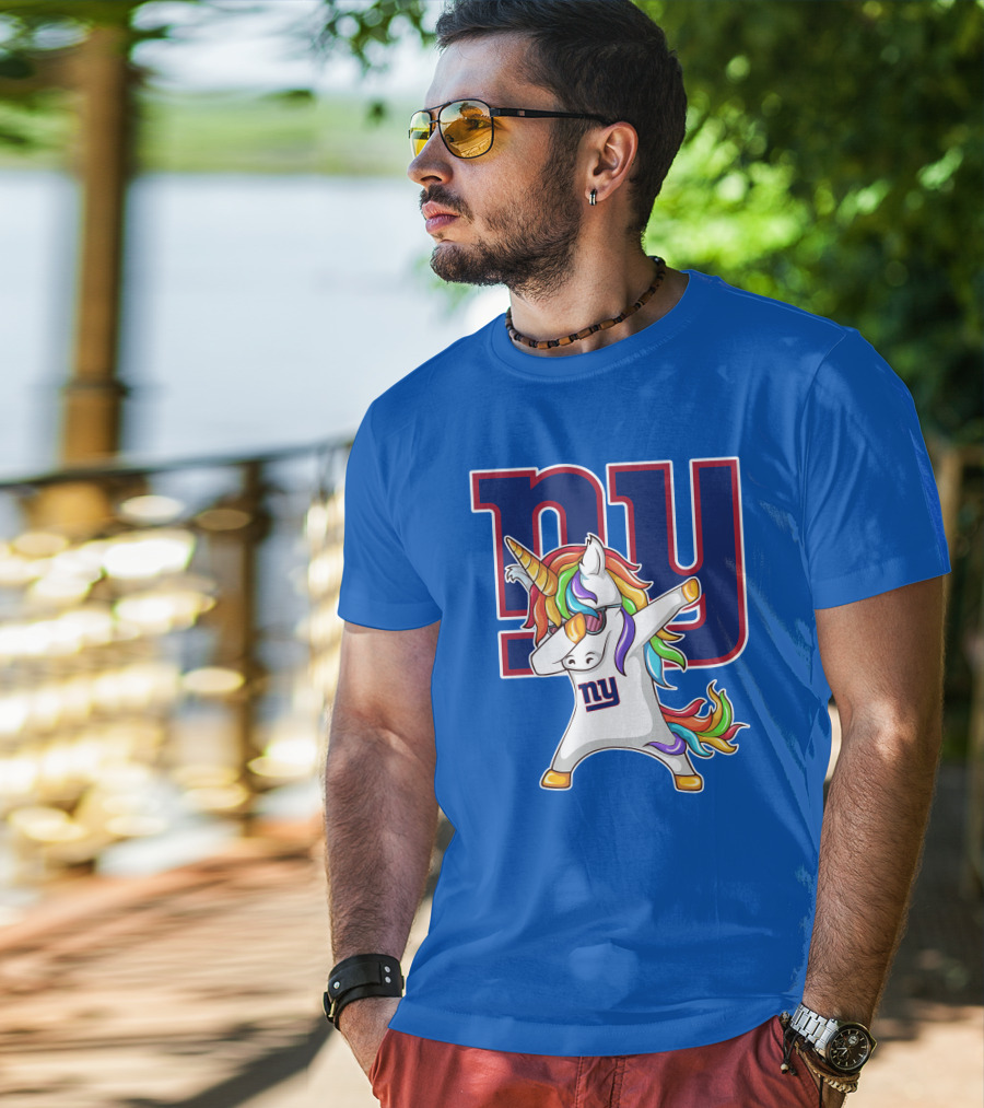 NY Giants Rainbow Unicorn Dab T-Shirt