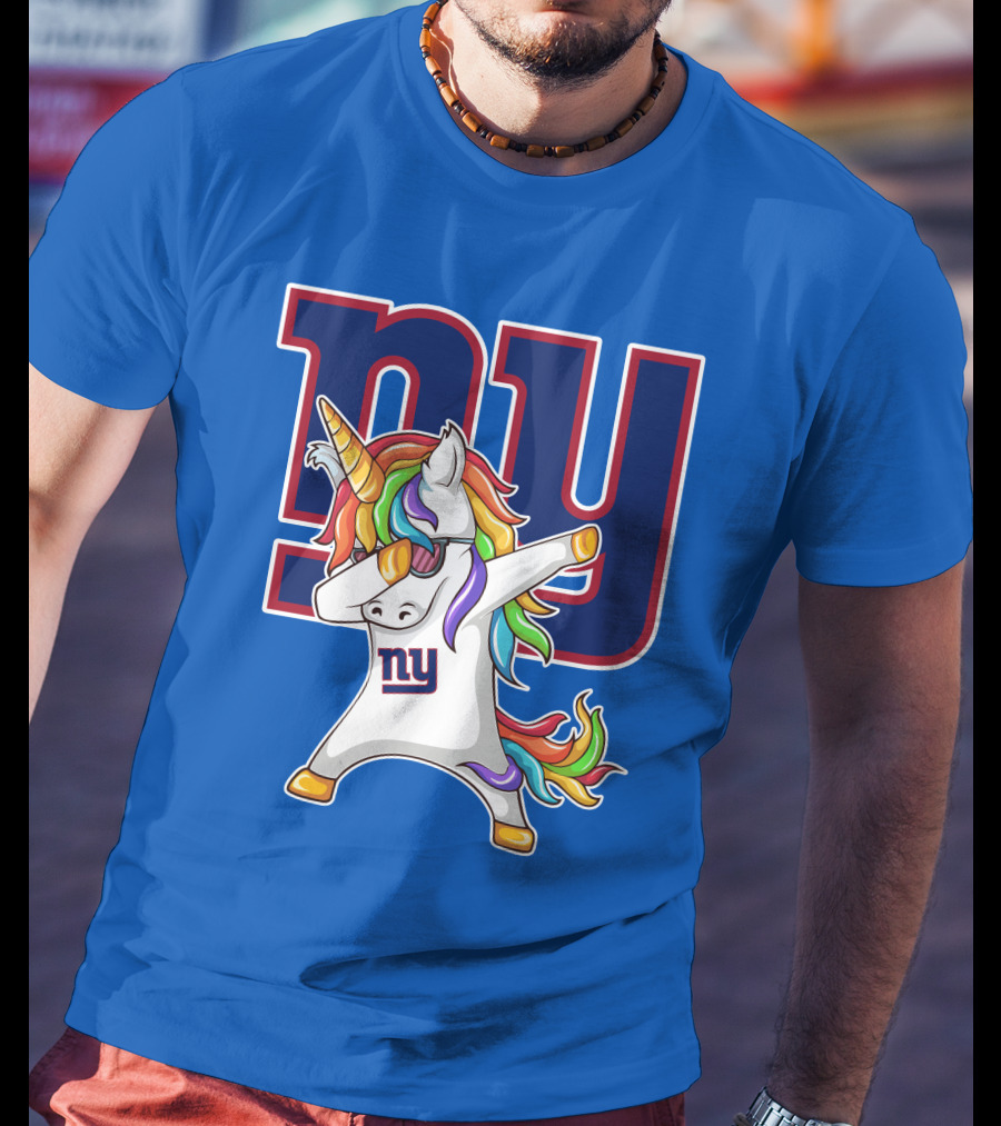 NY Giants Rainbow Unicorn Dab T-Shirt
