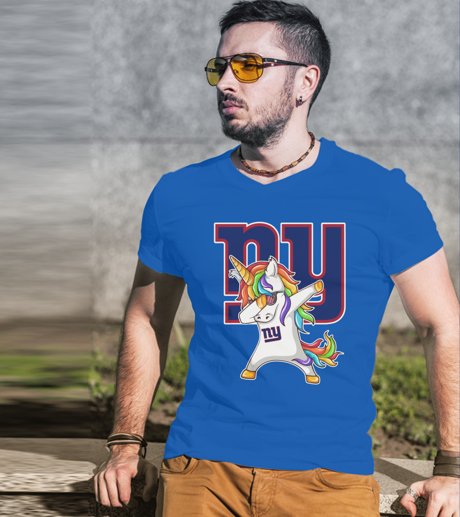 NY Giants Rainbow Unicorn Dab T-Shirt
