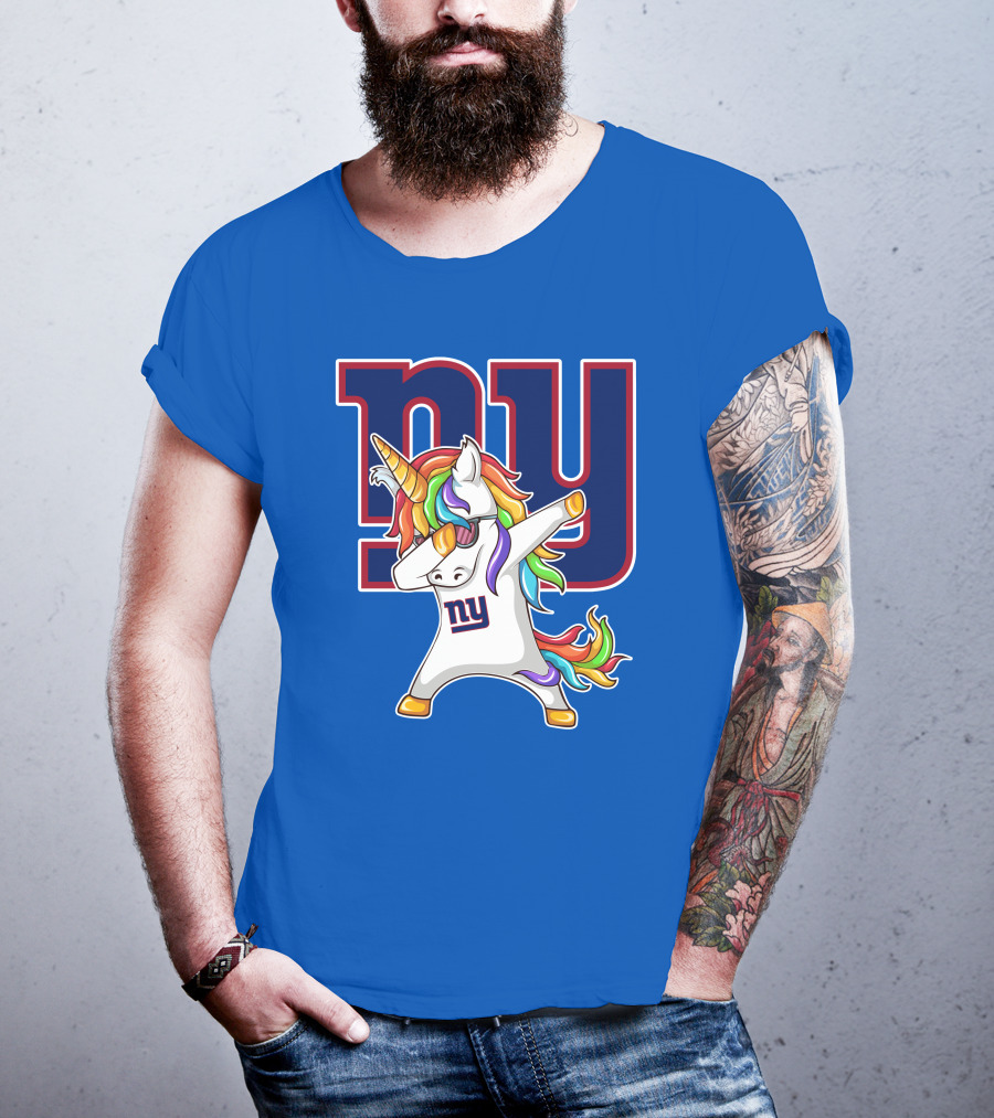 NY Giants Rainbow Unicorn Dab T-Shirt