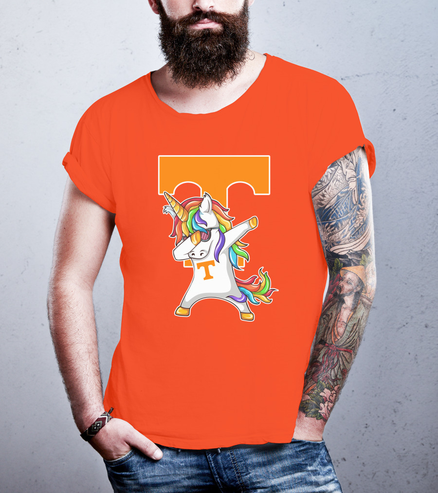 Tennessee Volunteers Dabbing Unicorn With Iconic Orange T T-Shirt