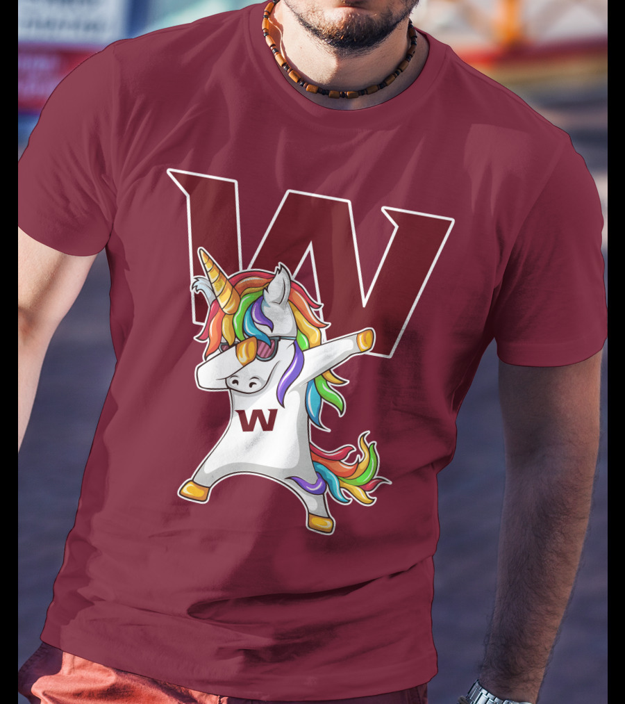 Washington Football Team Unicorn Dabbing W T-Shirt