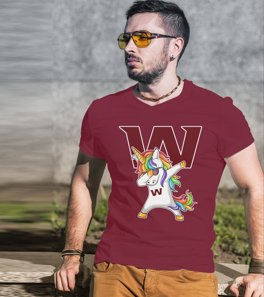 Washington Football Team Unicorn Dabbing W T-Shirt
