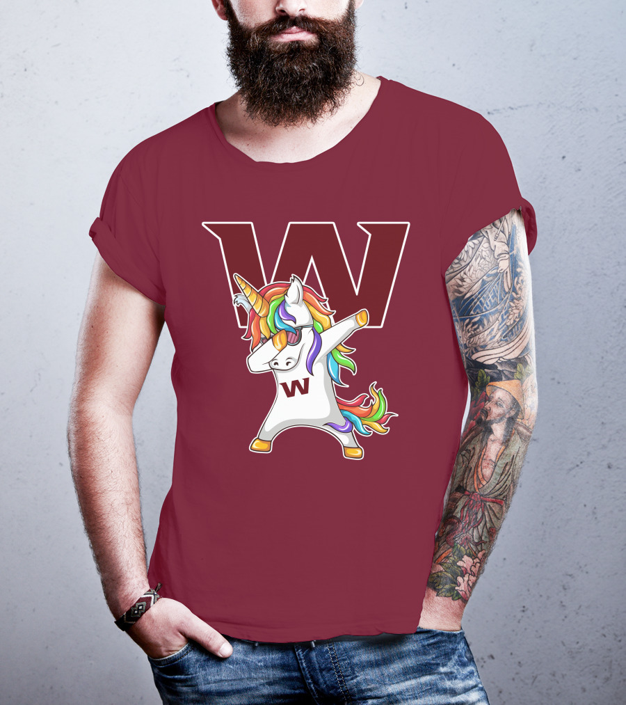 Washington Football Team Unicorn Dabbing W T-Shirt