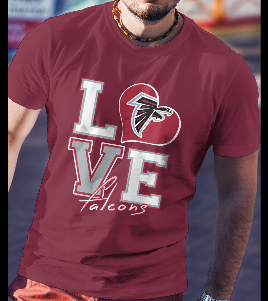 LOVE Atlanta Falcons Heart T-Shirt