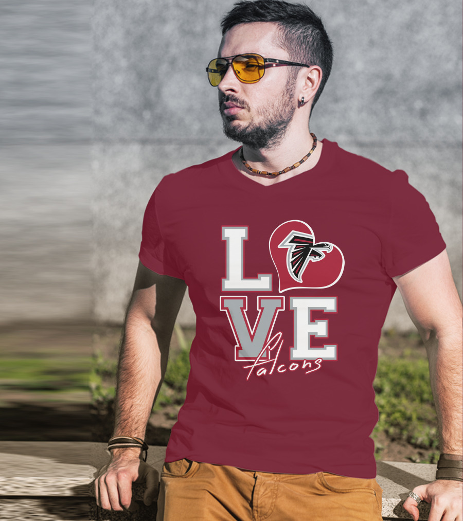 LOVE Atlanta Falcons Heart T-Shirt
