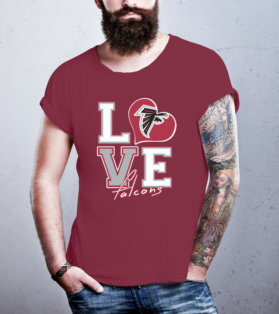 LOVE Atlanta Falcons Heart T-Shirt