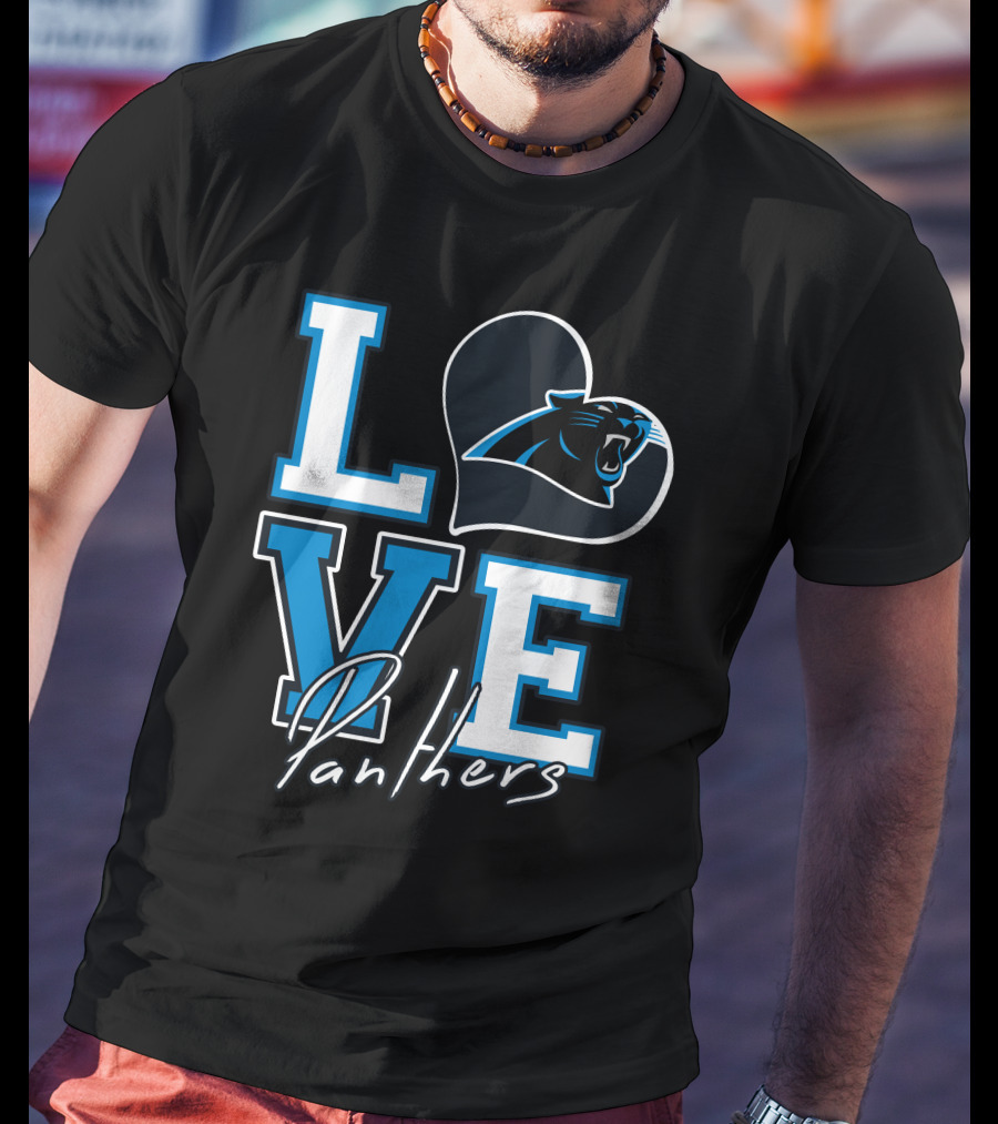 Love Panthers Heart T-Shirt