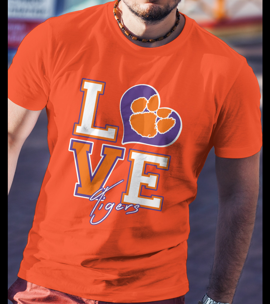 LOVE Heart Tigers Clemson T-Shirt