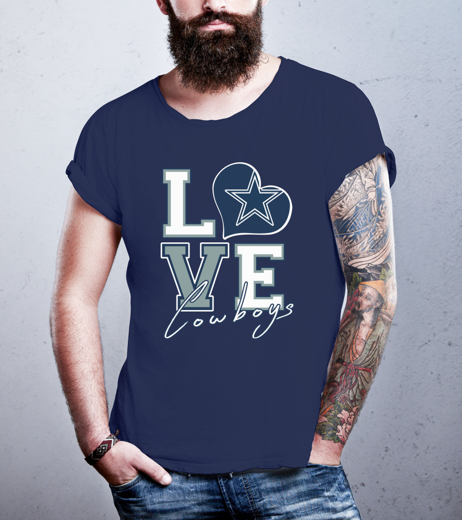 LOVE Cowboys Star Heart Dallas Cowboys T-Shirt