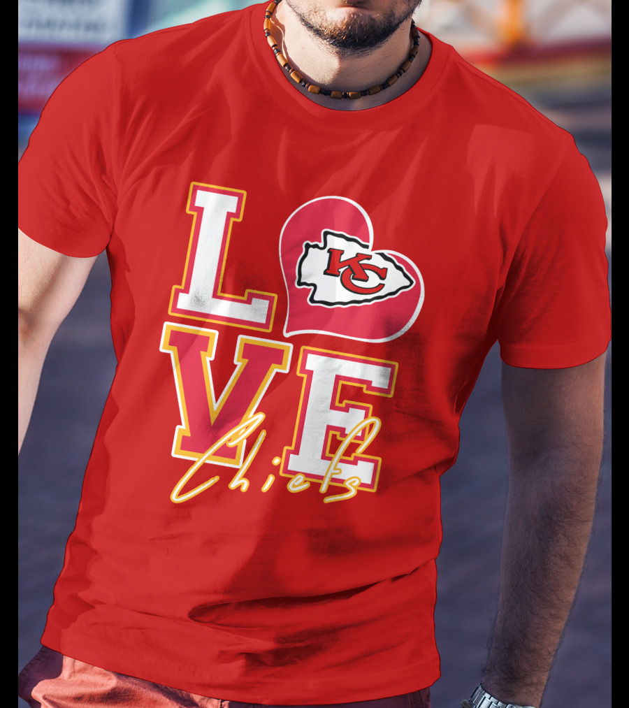 LOVE Chiefs KC Arrowhead Heart T-Shirt