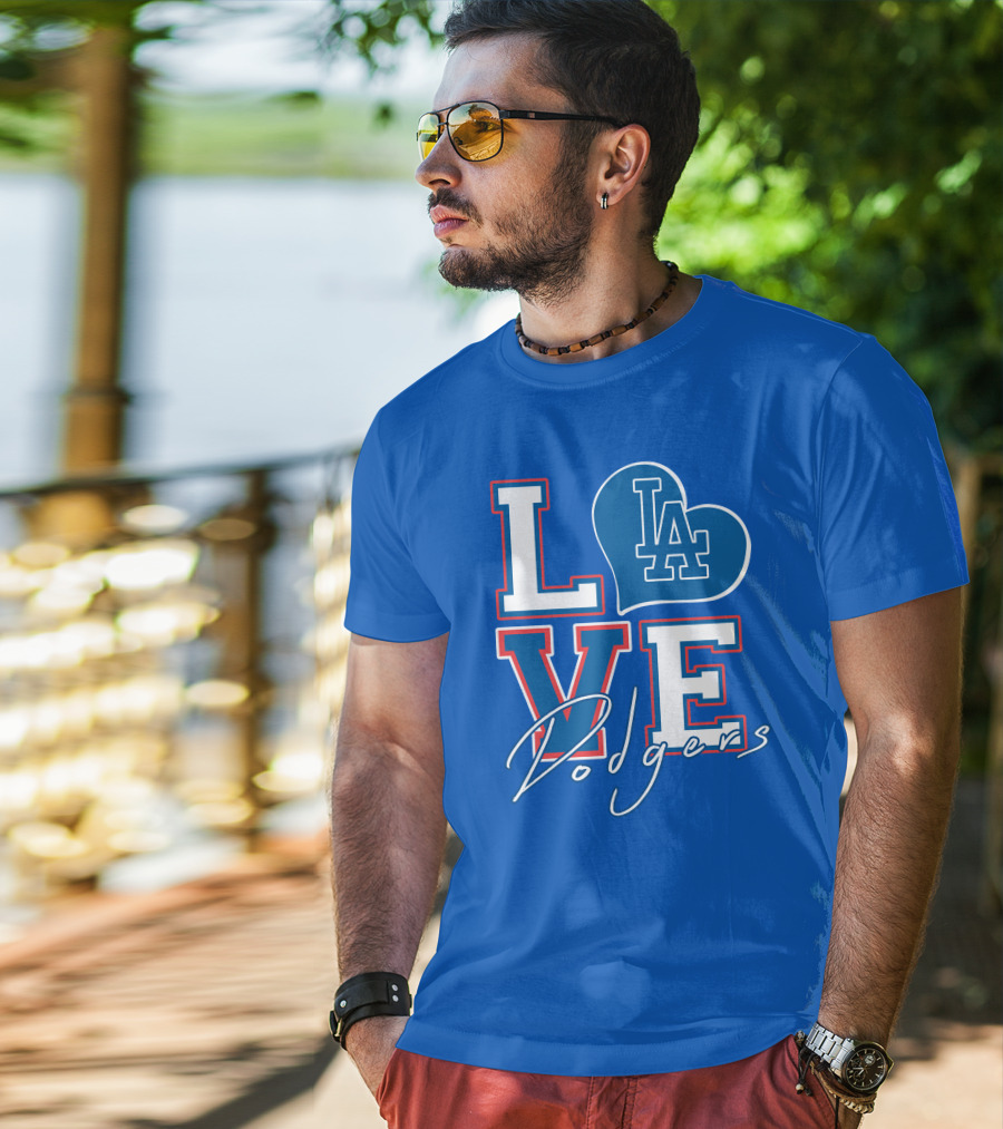 LOVE LA Dodgers Heart T-Shirt