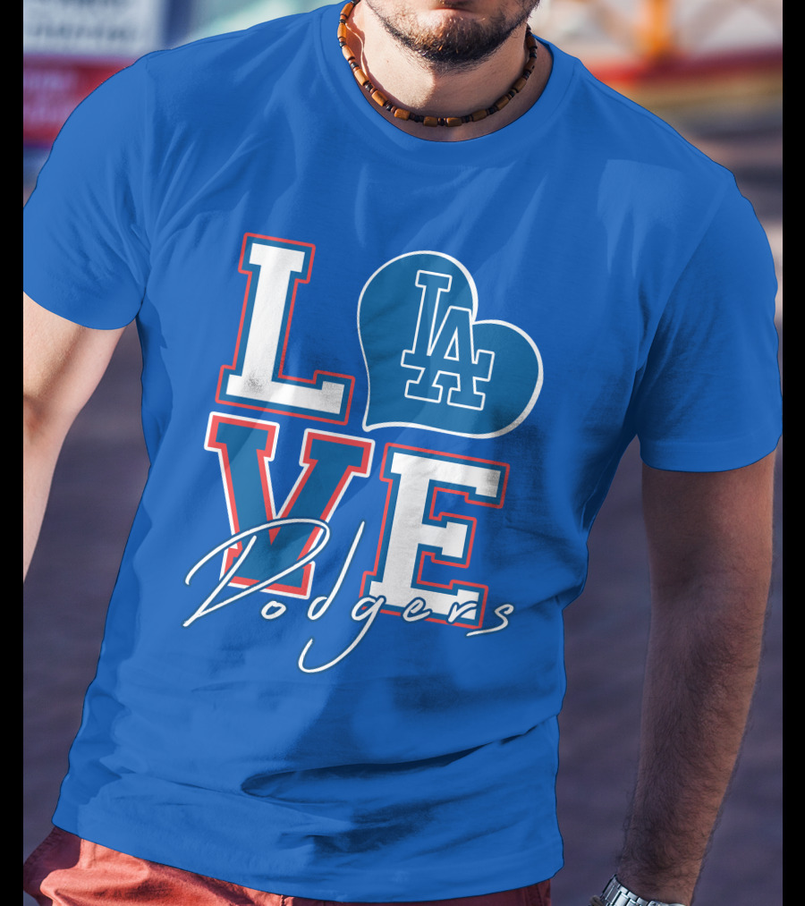 LOVE LA Dodgers Heart T-Shirt