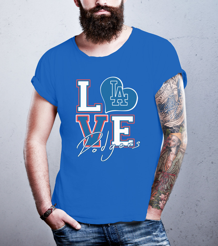 LOVE LA Dodgers Heart T-Shirt