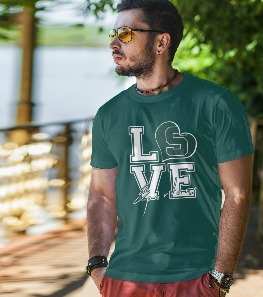 Love Spartans Michigan State Heart T-Shirt