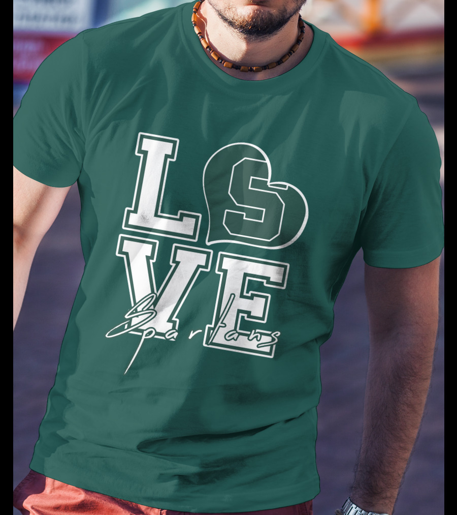 Love Spartans Michigan State Heart T-Shirt