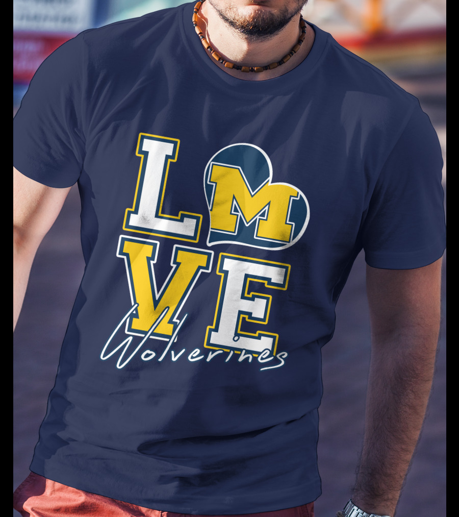 Love Michigan Wolverines Heart T-Shirt