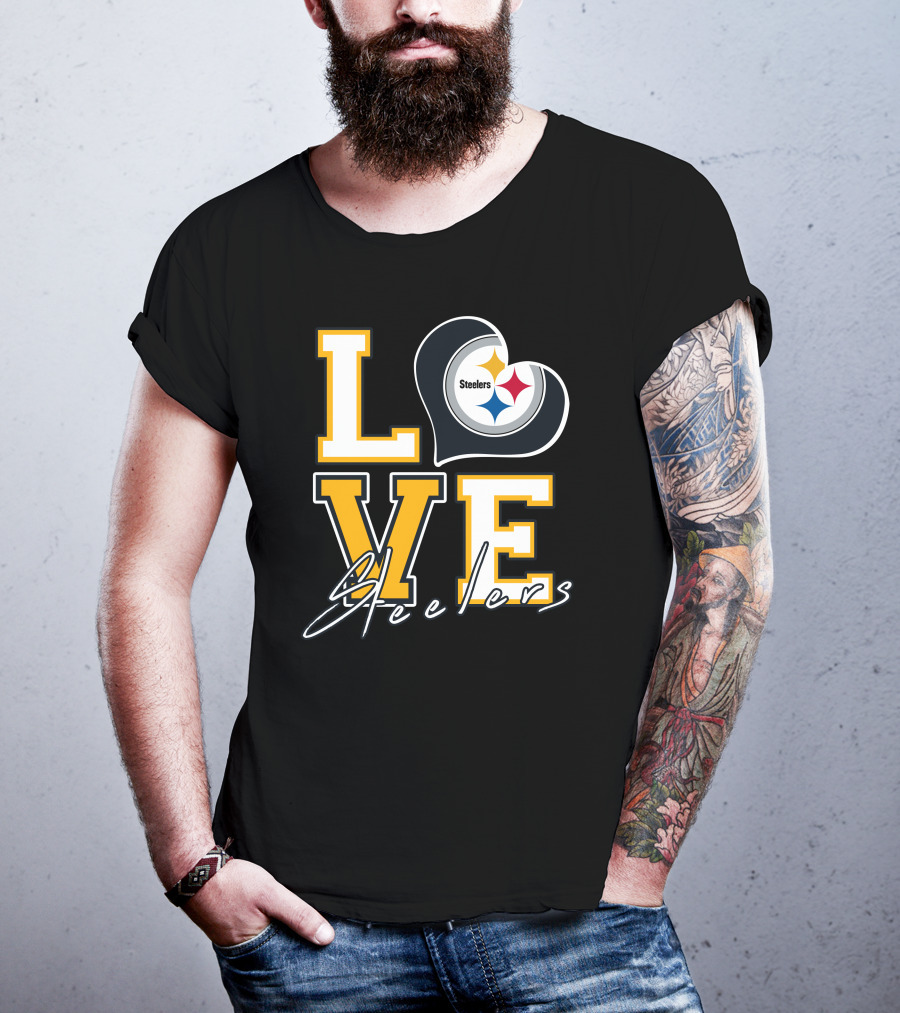 Steelers Love Pittsburgh Steelers Heart T-Shirt