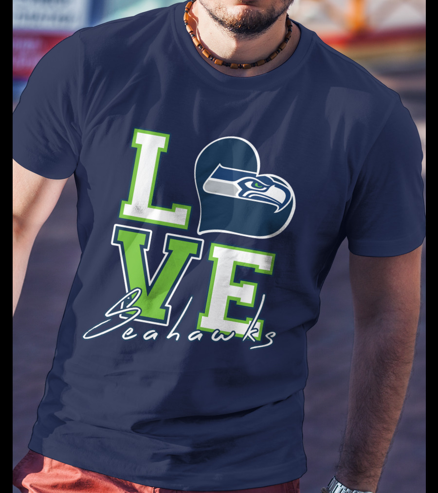 LOVE Seattle Seahawks Heart T-Shirt