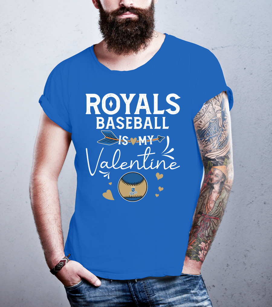 Kansas City Royals Baseball Is My Valentine With Heart And Arrow T-Shirt