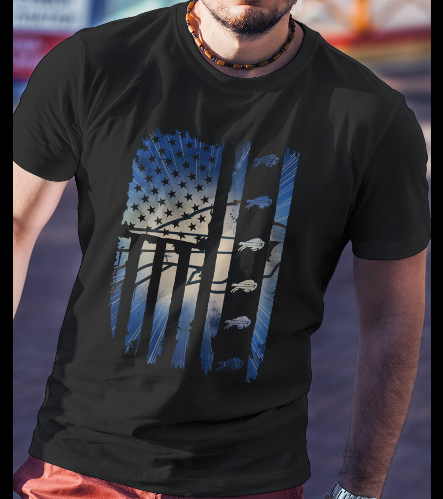 Buffalo Bills American Flag Stars And Stripes Football Fan Gear T-Shirt