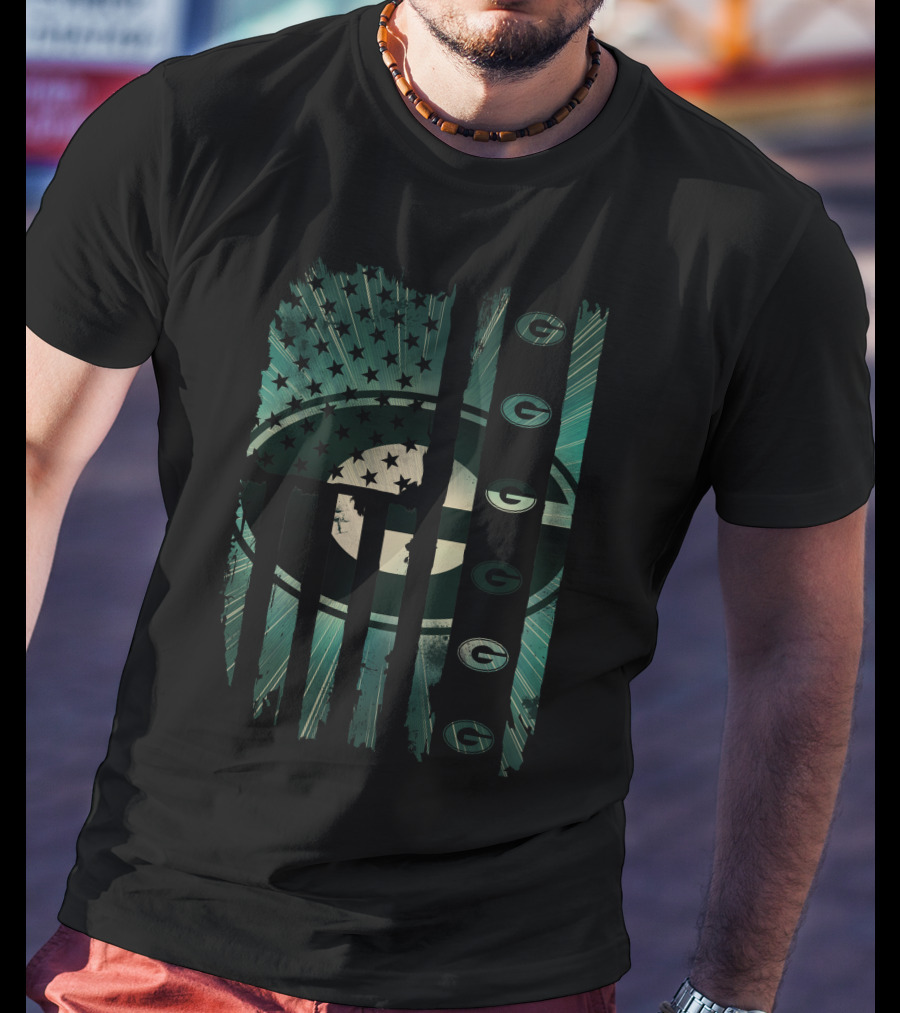 Green Bay Packers American Flag G Logo Stars Stripes T-Shirt