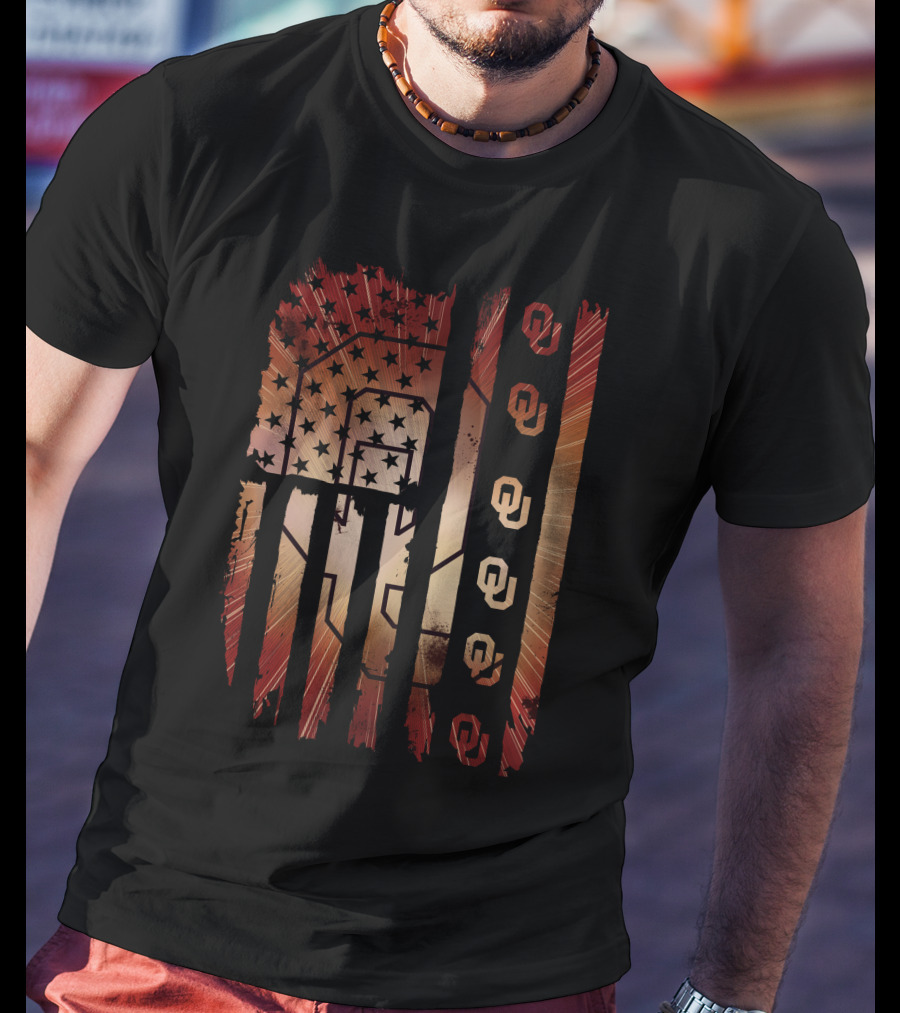 Oklahoma Sooners American Flag Stars T-Shirt