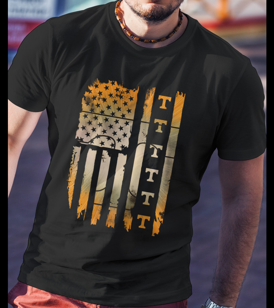 Tennessee Volunteers TTTT American Flag Distressed T-Shirt