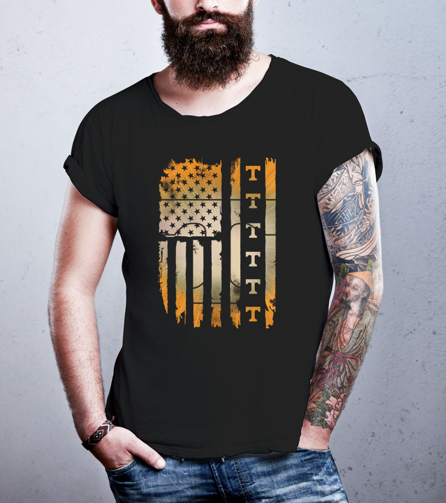 Tennessee Volunteers TTTT American Flag Distressed T-Shirt