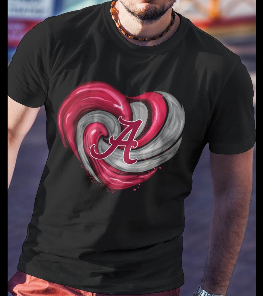 Alabama Crimson Tide Heart Swirl A T-Shirt