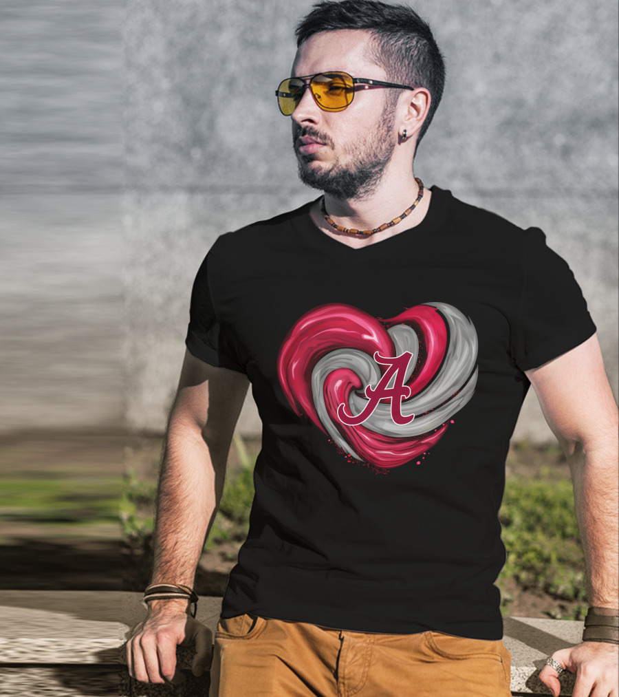 Alabama Crimson Tide Heart Swirl A T-Shirt