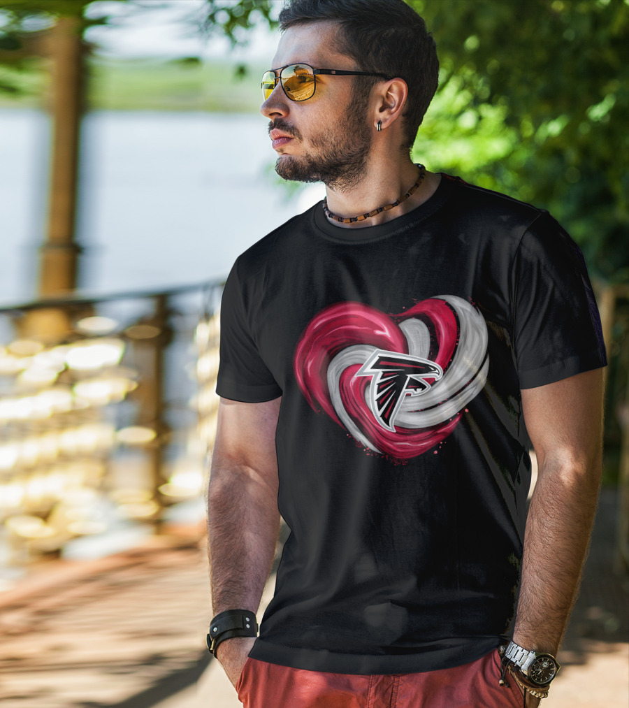 Atlanta Falcons Heart Swirl Emblem T-Shirt