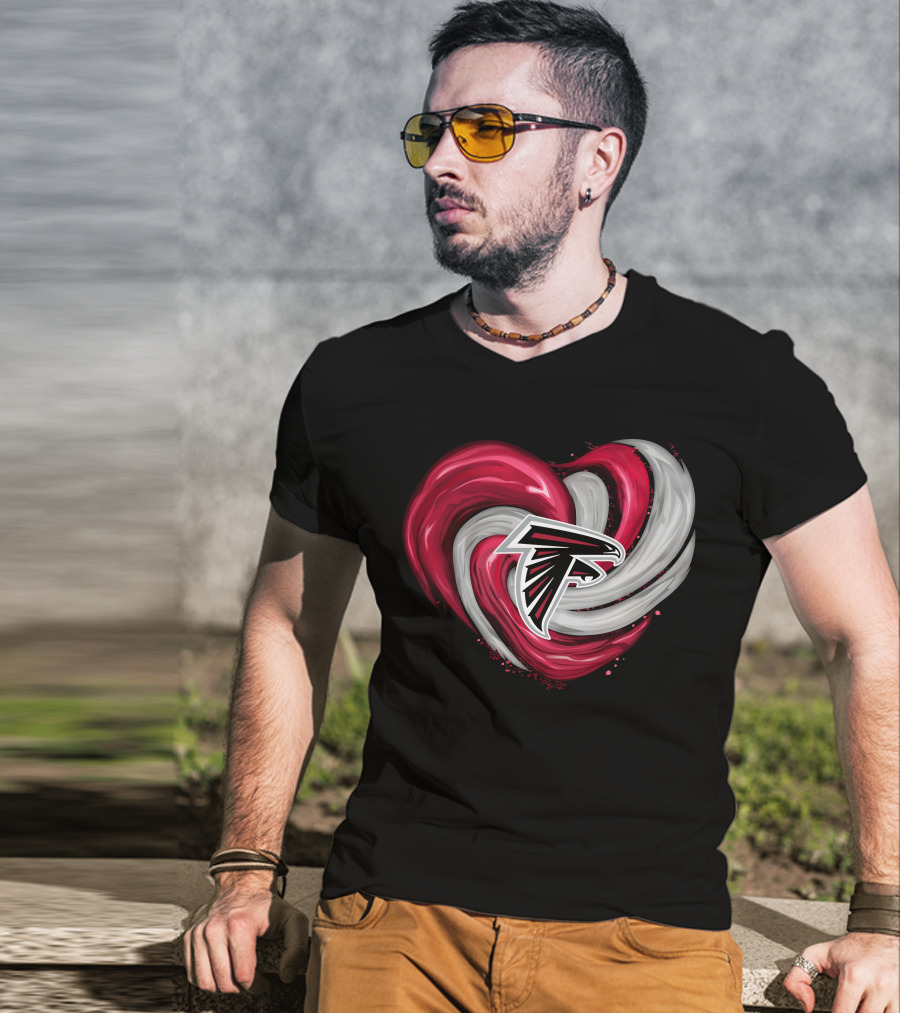 Atlanta Falcons Heart Swirl Emblem T-Shirt