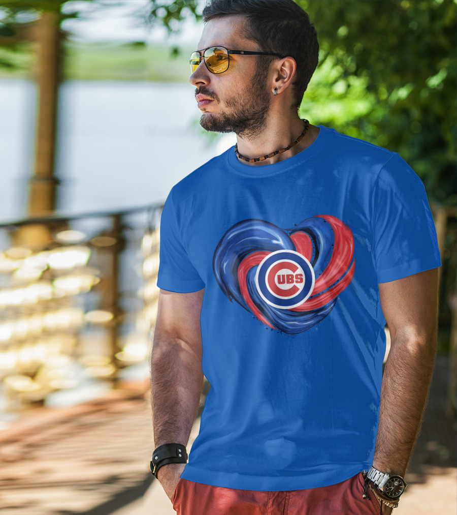 Cubs Heart Swirl Chicago Tornado T-Shirt