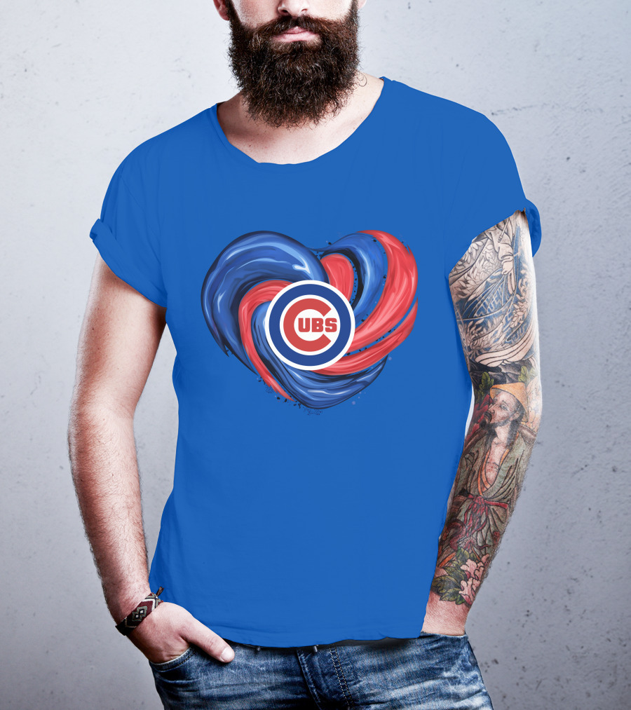 Cubs Heart Swirl Chicago Tornado T-Shirt