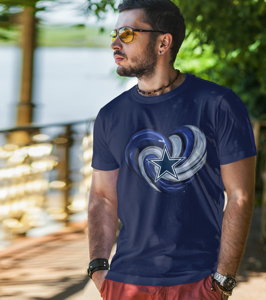 Dallas Cowboys Heart Swirl With Star T-Shirt