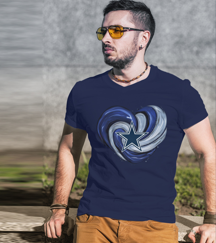 Dallas Cowboys Heart Swirl With Star T-Shirt