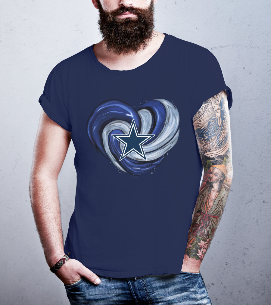 Dallas Cowboys Heart Swirl With Star T-Shirt