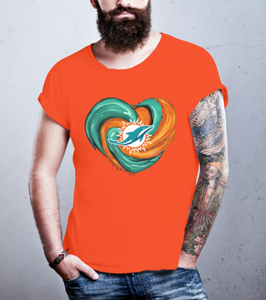 Miami Dolphins Heart Tornado Fan T-Shirt