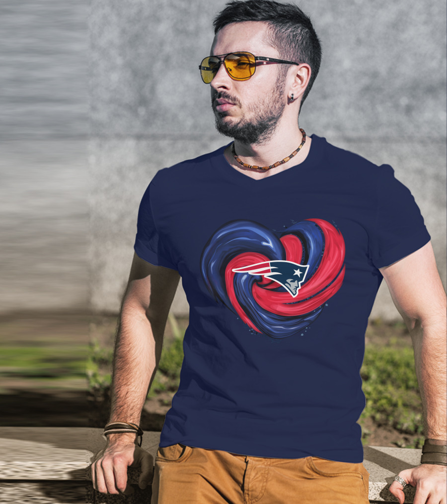 New England Patriots Heart Swirl T-Shirt