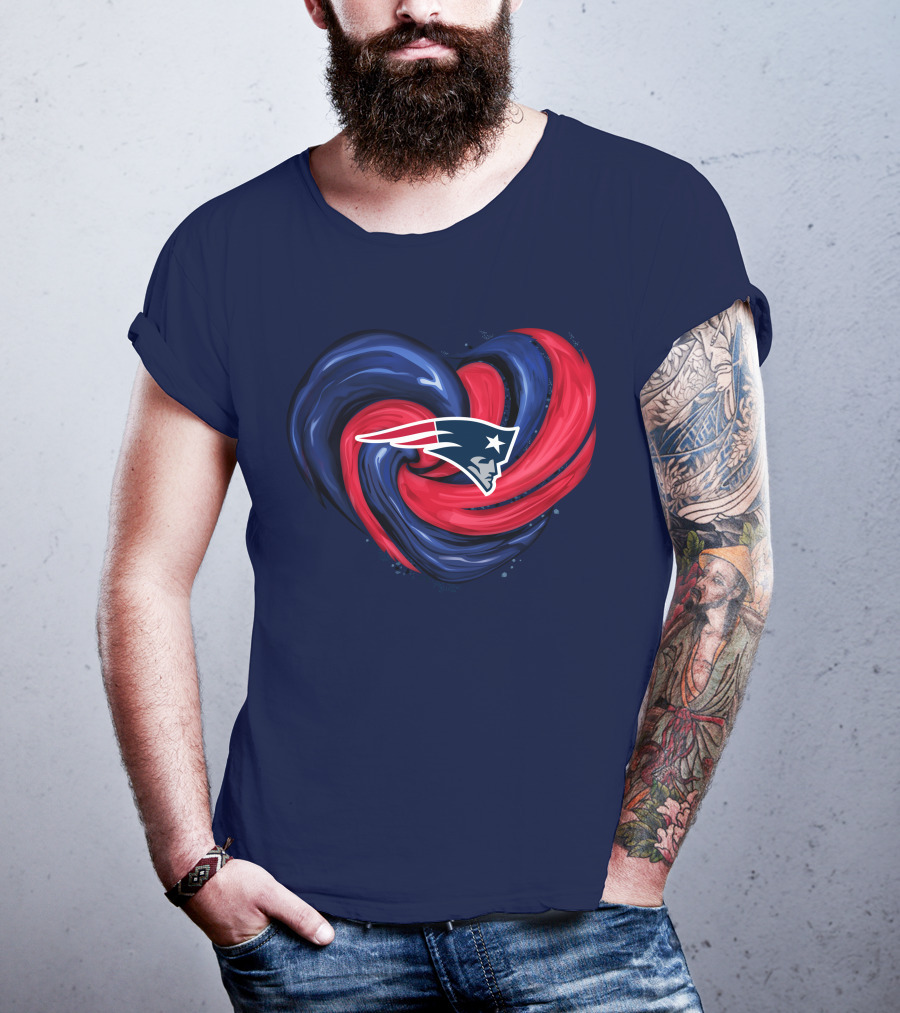 New England Patriots Heart Swirl T-Shirt