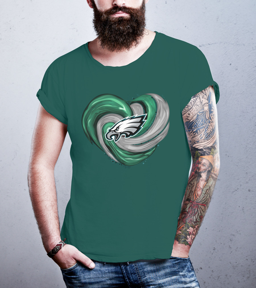 Philadelphia Eagles Heart Swirl T-Shirt