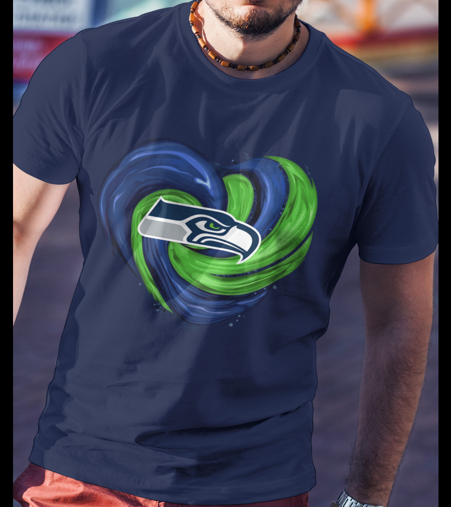 Seattle Seahawks Heart Logo Tornado T-Shirt