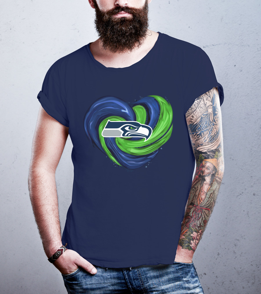 Seattle Seahawks Heart Logo Tornado T-Shirt