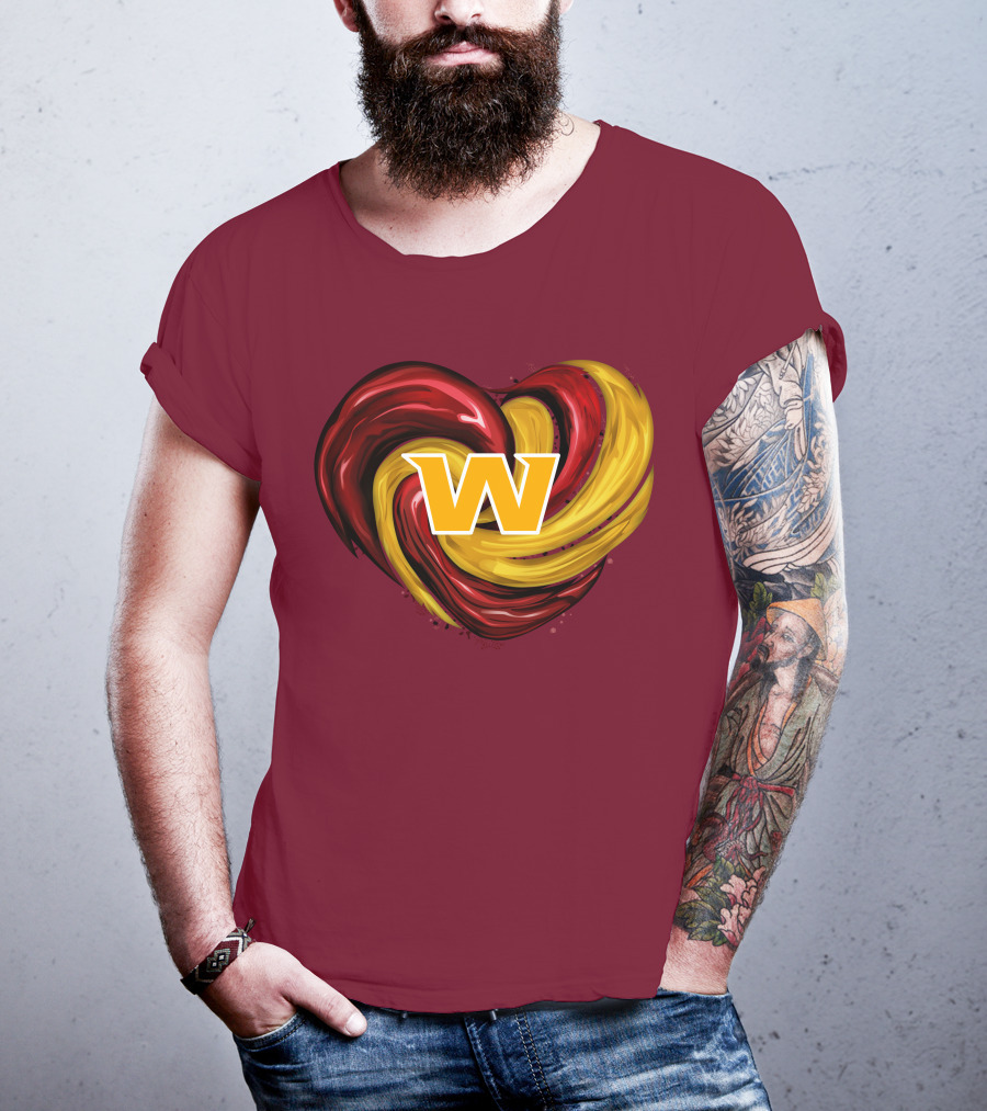 Washington Football Team Tornado Heart W Emblem T-Shirt