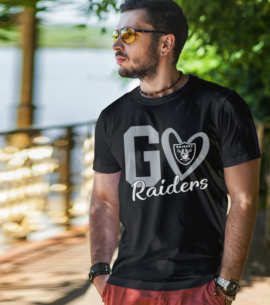 Go Raiders Heart Logo Las Vegas Raiders T-Shirt