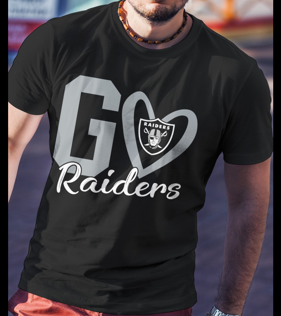 Go Raiders Heart Logo Las Vegas Raiders T-Shirt