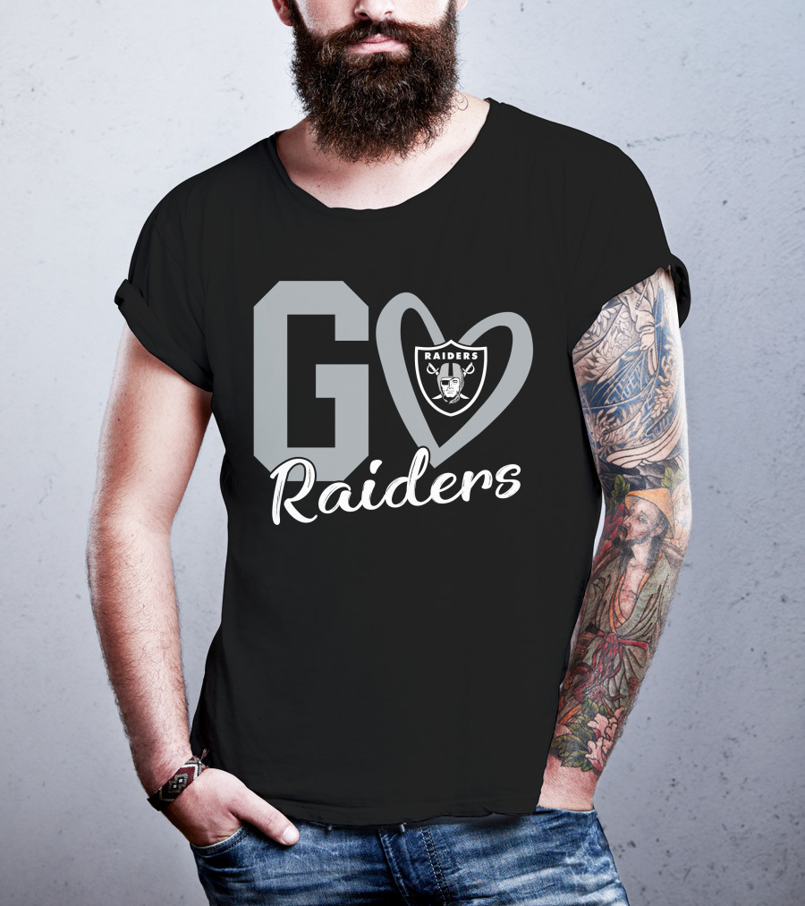 Go Raiders Heart Logo Las Vegas Raiders T-Shirt