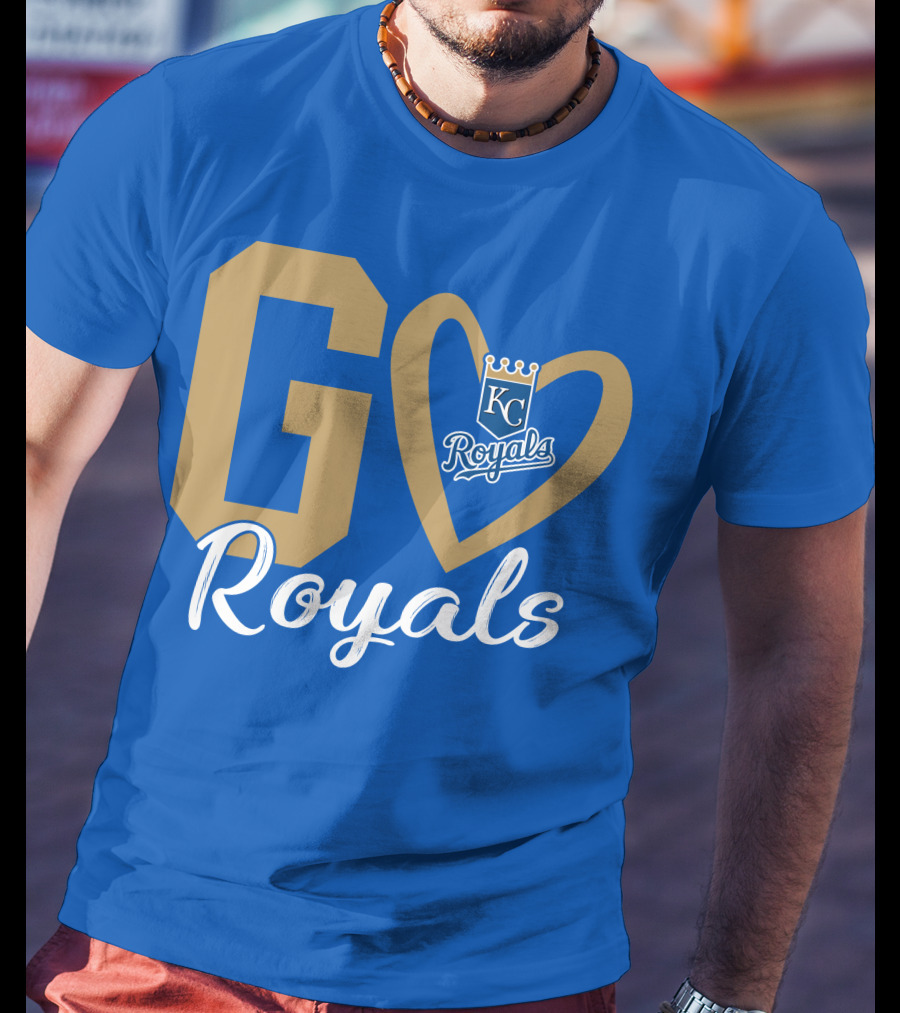 Go Royals KC Heart Crown Logo Royals T-Shirt