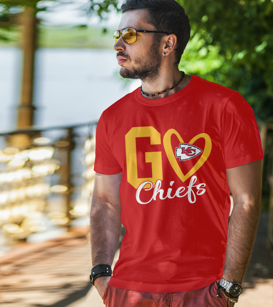 Go Chiefs KC Heart T-Shirt